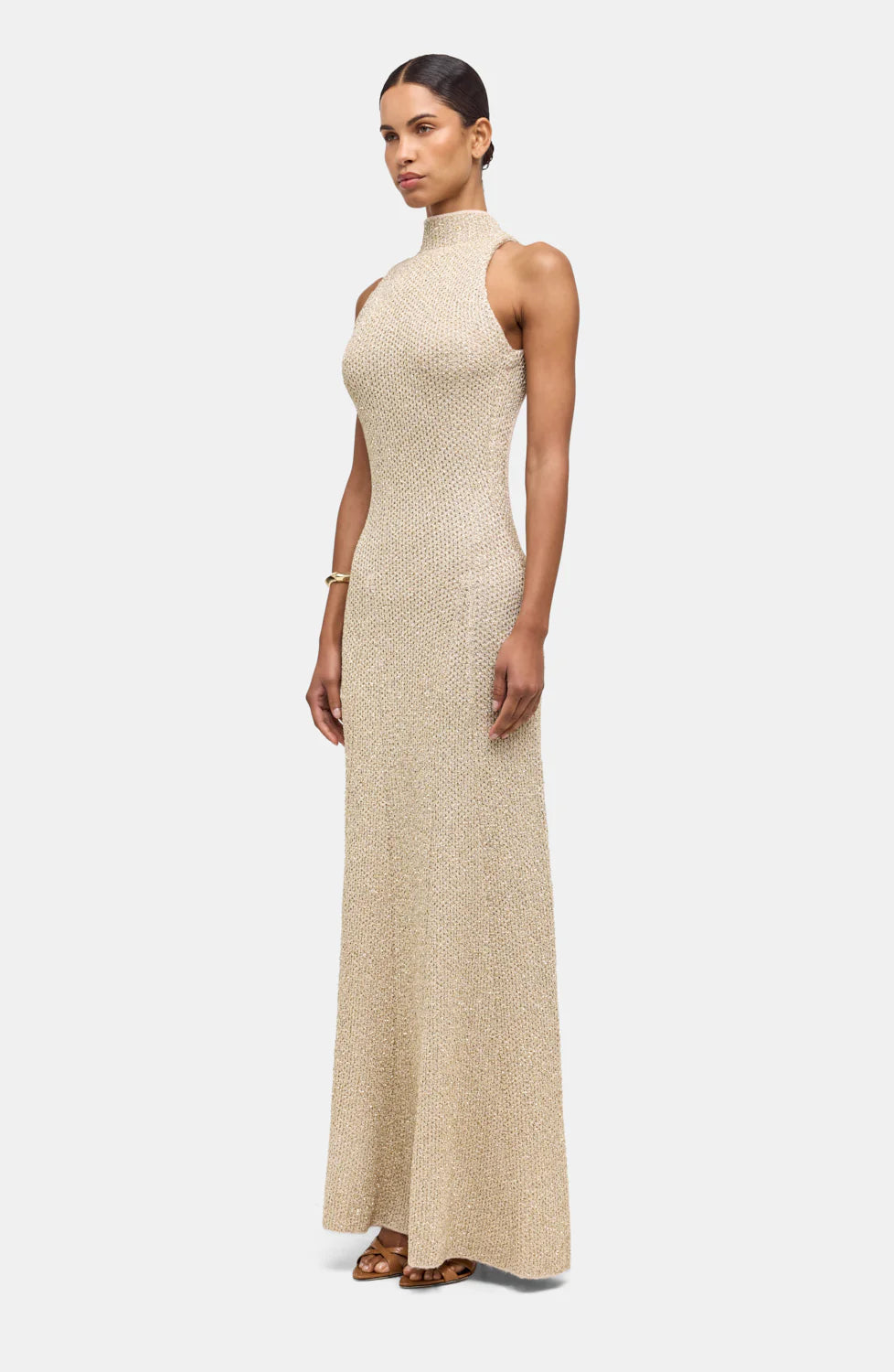 Alania Knit Dress in Champagne