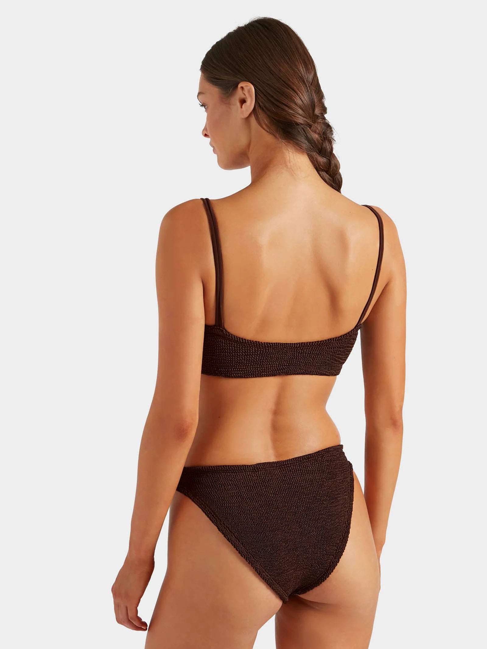 Cassie Beaded Bikini in Metallic Chocolate