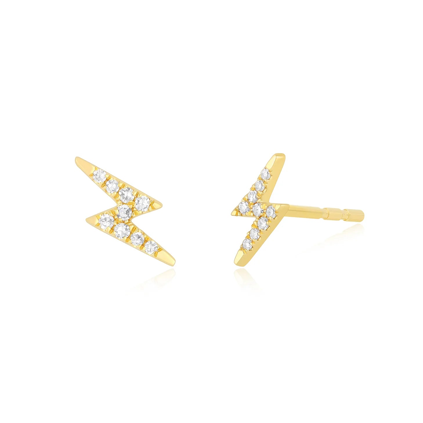 Diamond Mini Lighting Bolt Stud Earring
