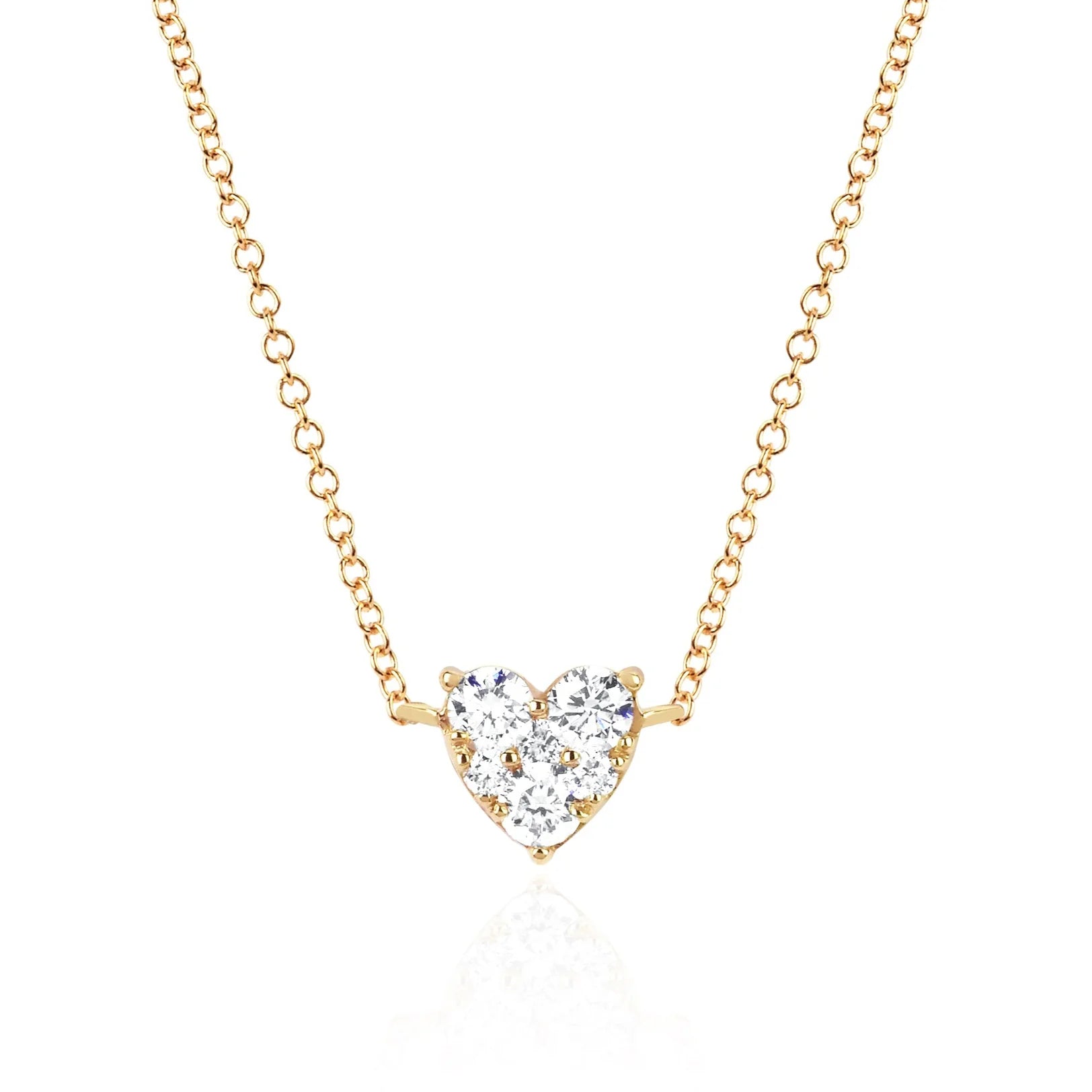 Full Cut Diamond Heart Choker Necklace