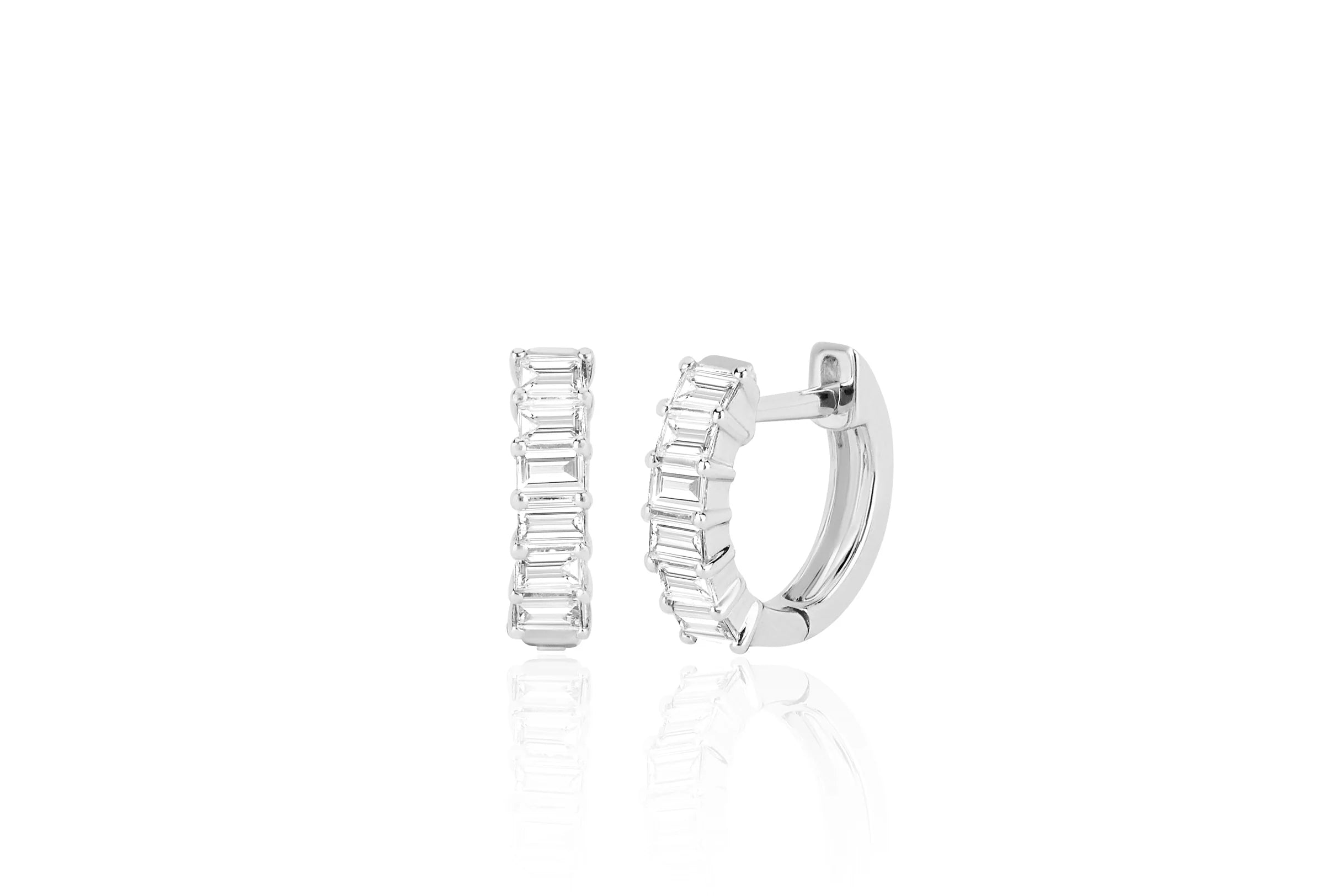 Diamond Baguette Huggie Earring
