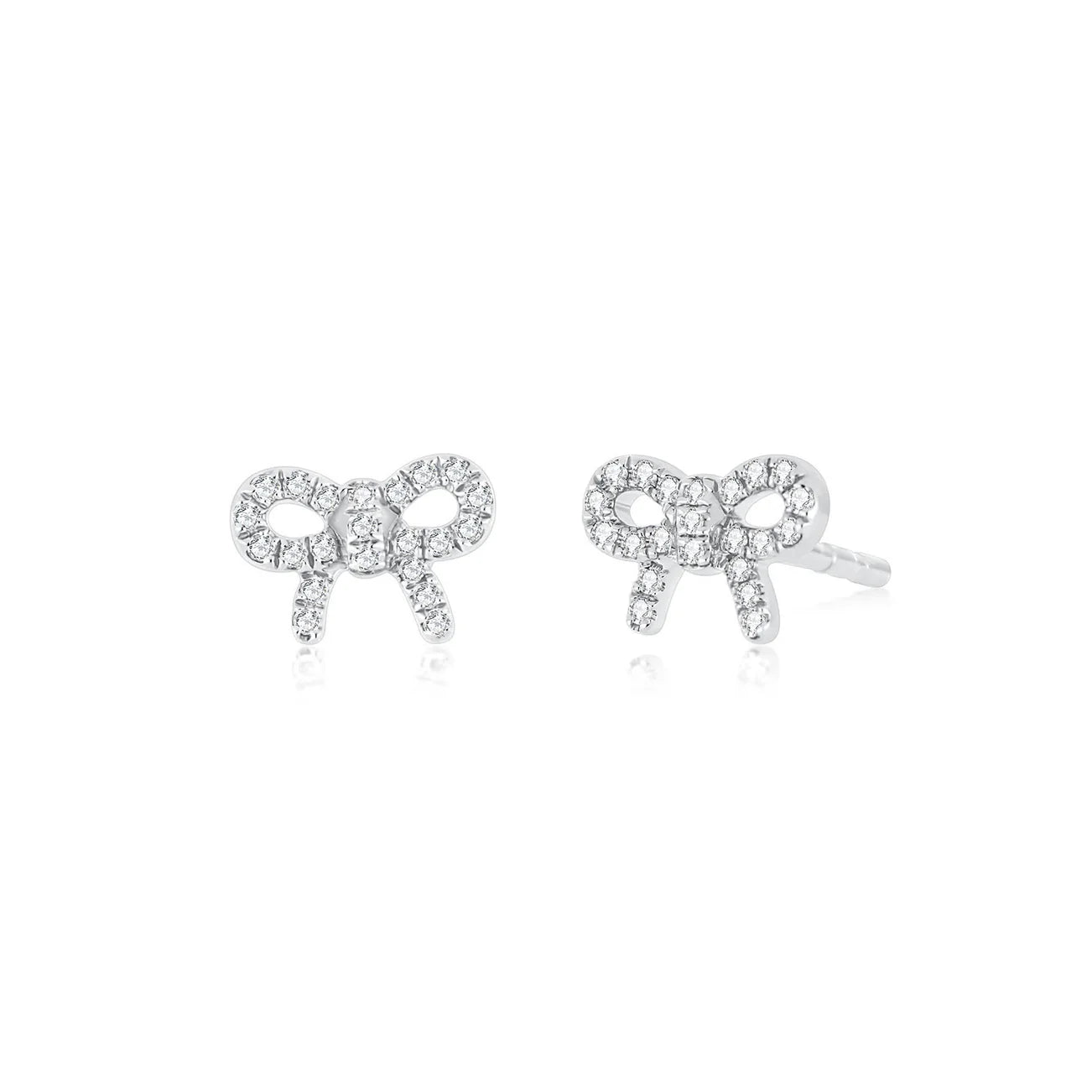 Diamond Mini Bow Stud Earring