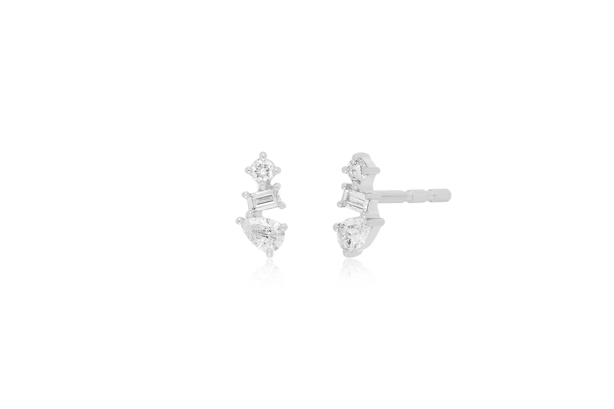 Diamond Multifaceted Stud Earring