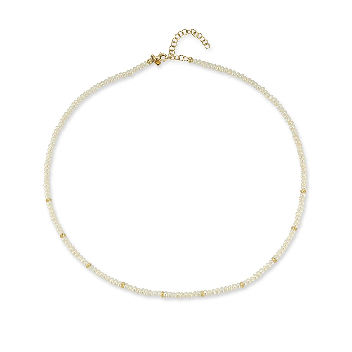 Birthstone Bead Necklace In Pearl