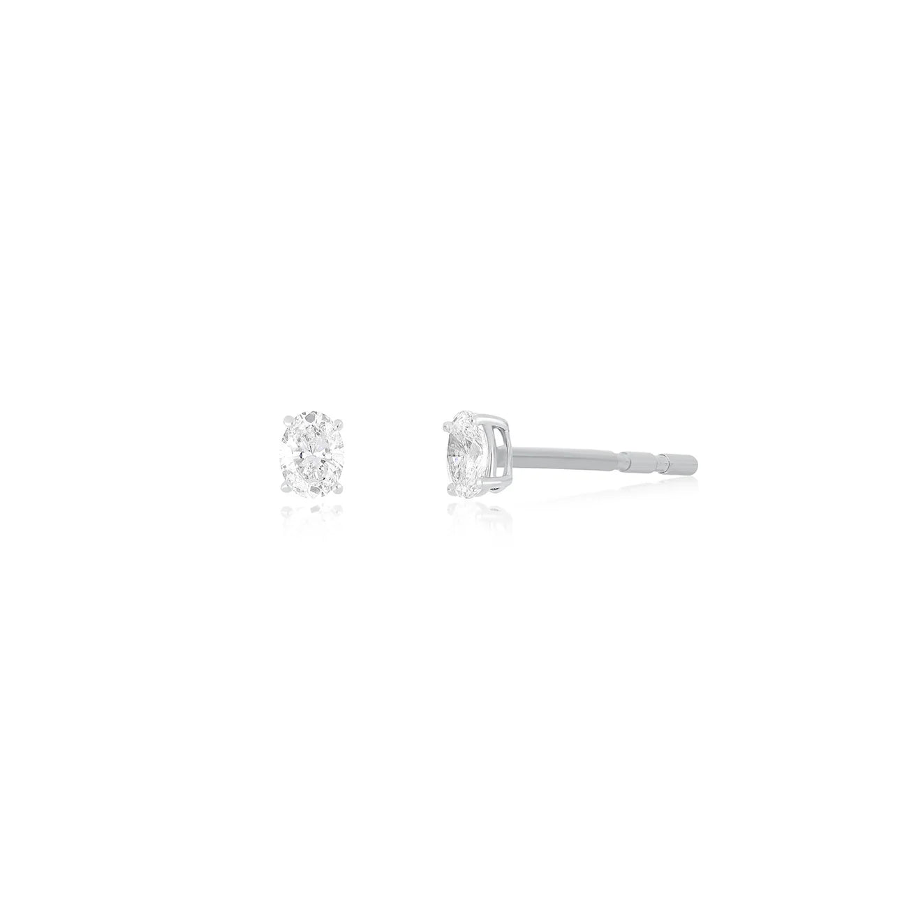 Diamond Oval Stud Earring