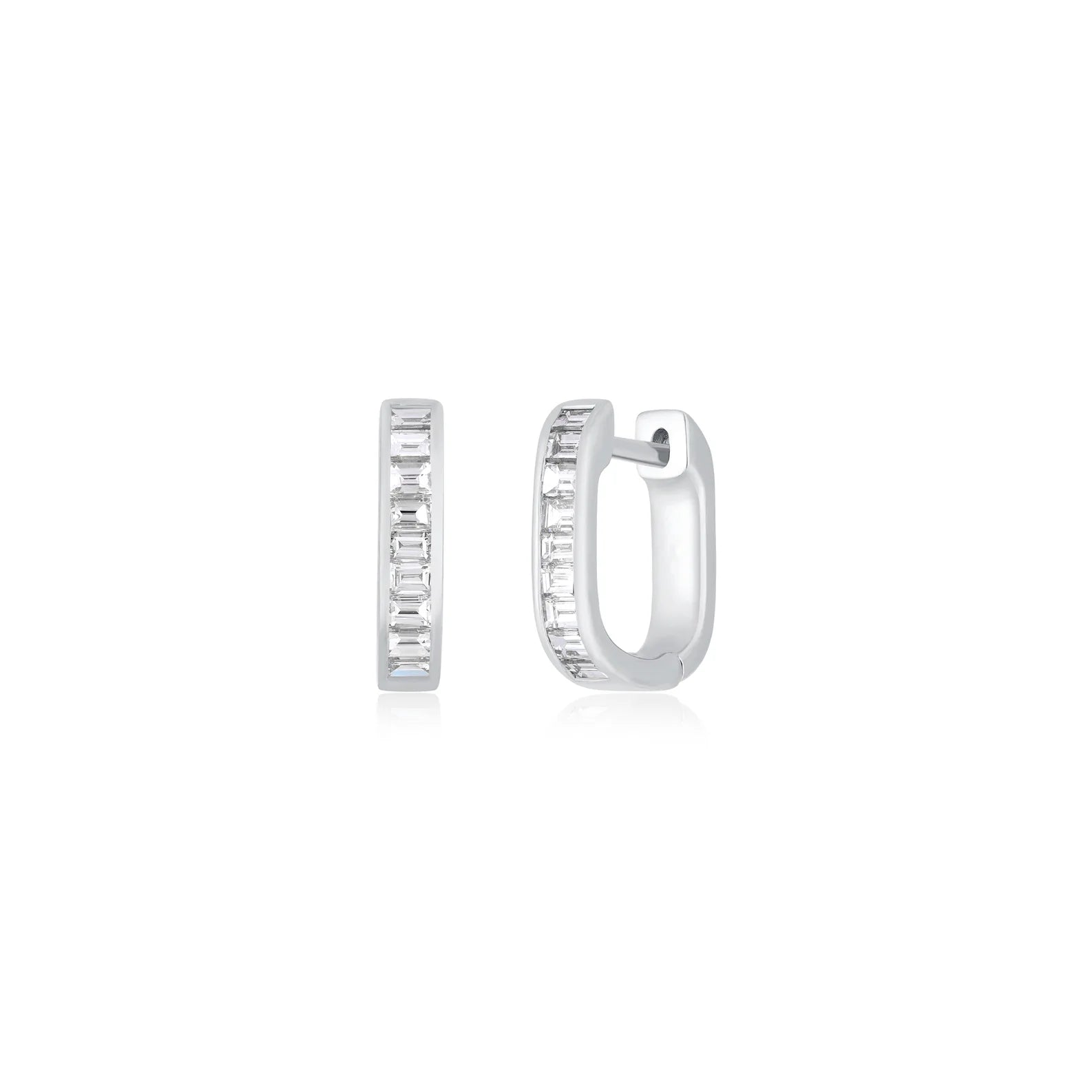 Diamond Baguette Jumbo Lola Huggie Earring