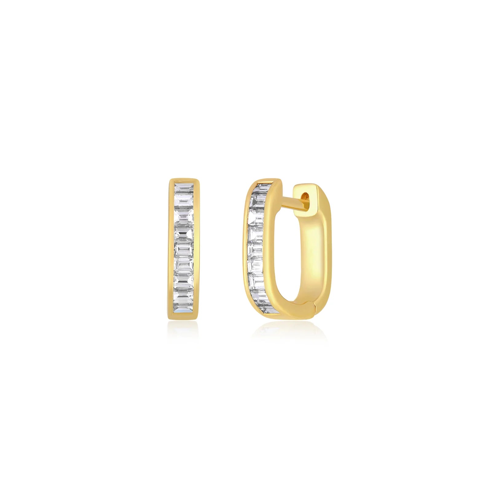 Diamond Baguette Jumbo Lola Huggie Earring