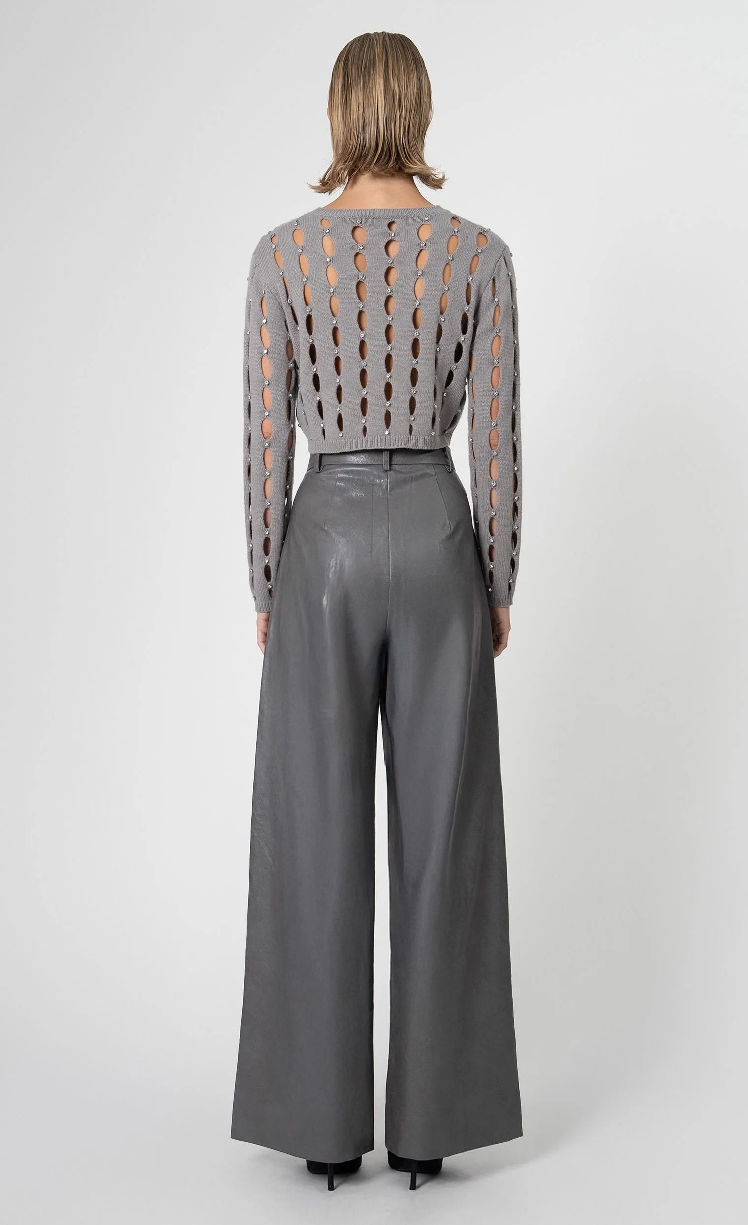 Nils Cropped Sweater in Grey