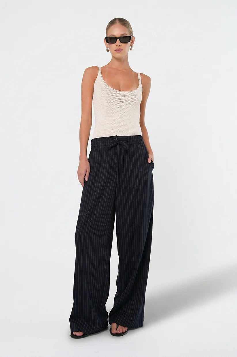 Preston Pant in Navy Stripe