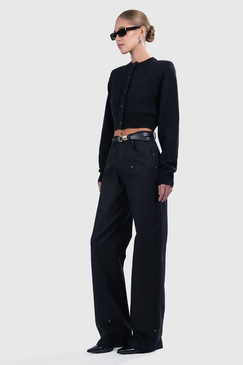 Lara Denim Pants in Black