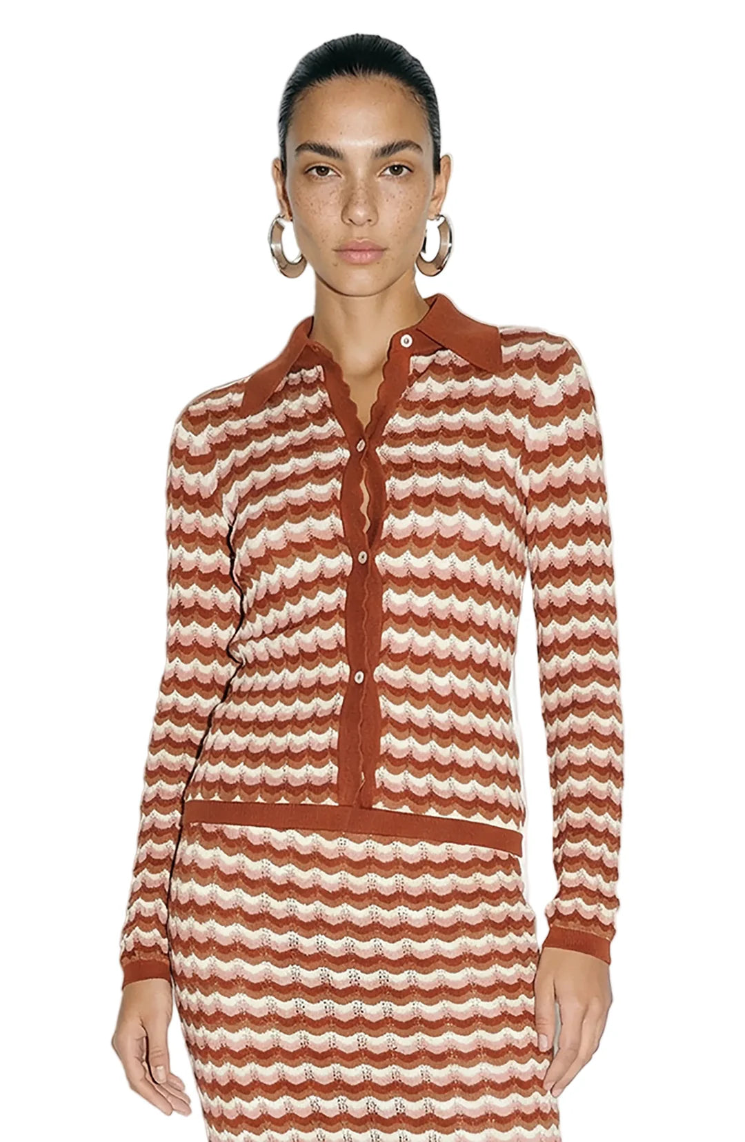 Gavin Knit Jacket in Rust Combo