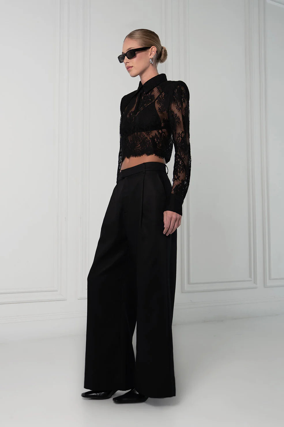 Deme Lace Polo in Black