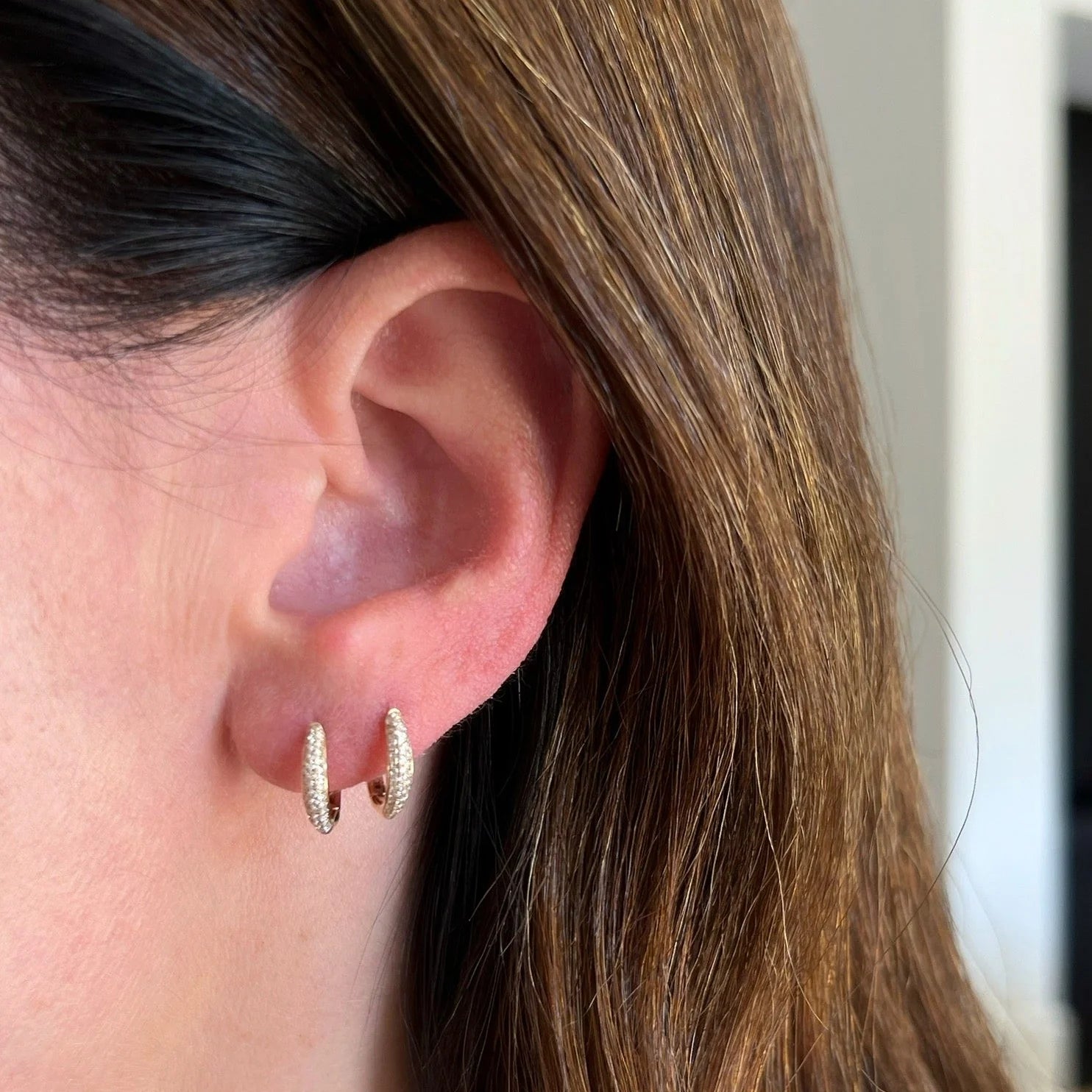 Diamond Dome Huggie Earring