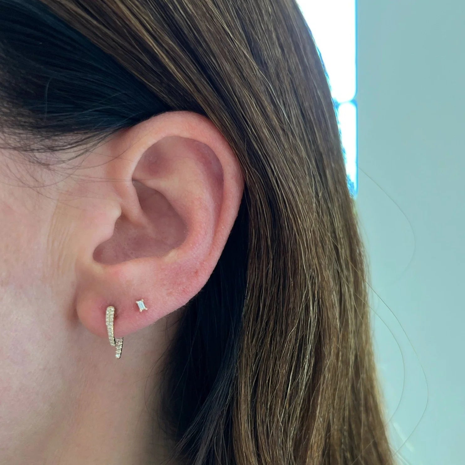Mini Hook Diamond Earring