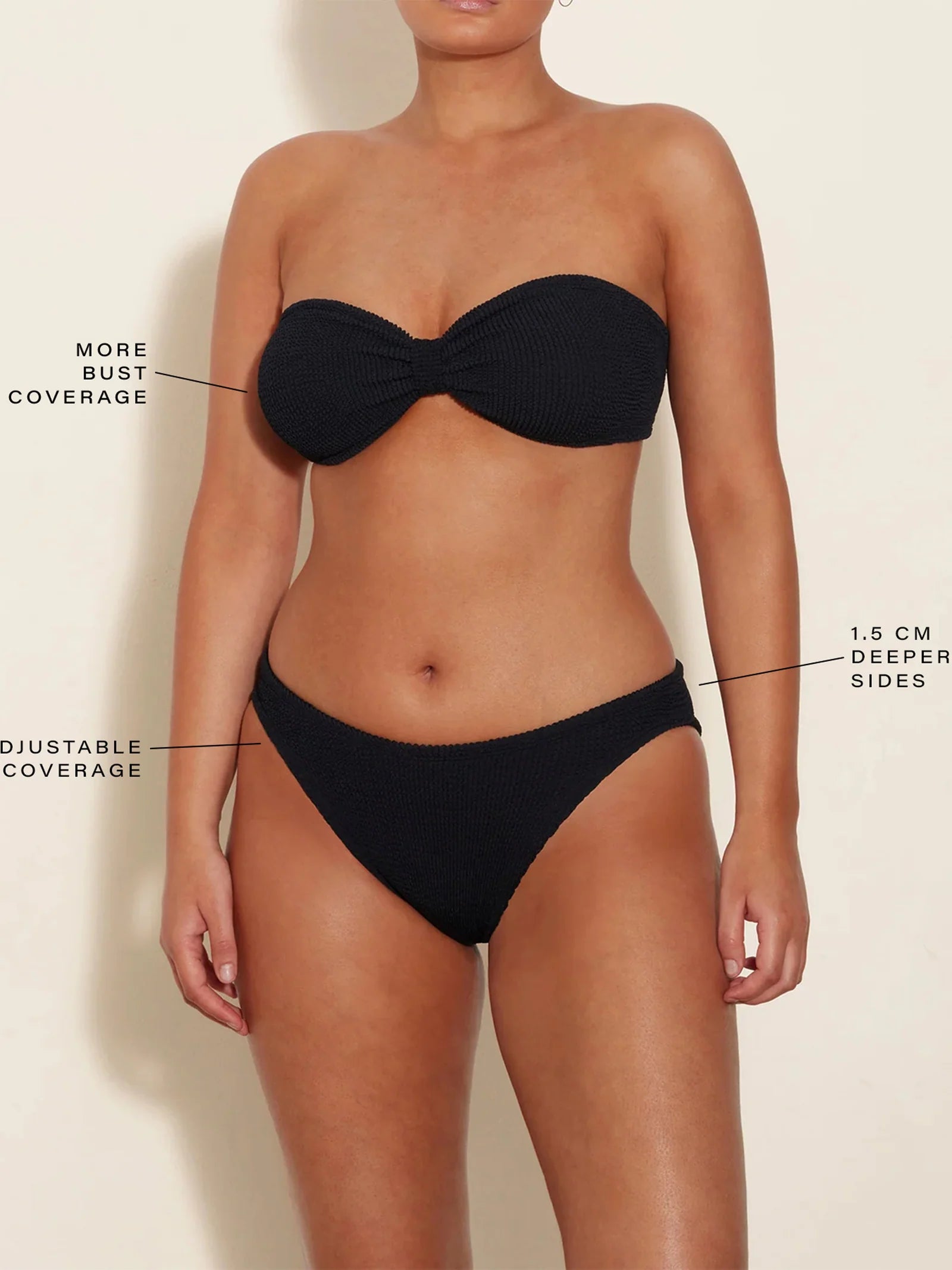 Coverage Jean Bikini in Black