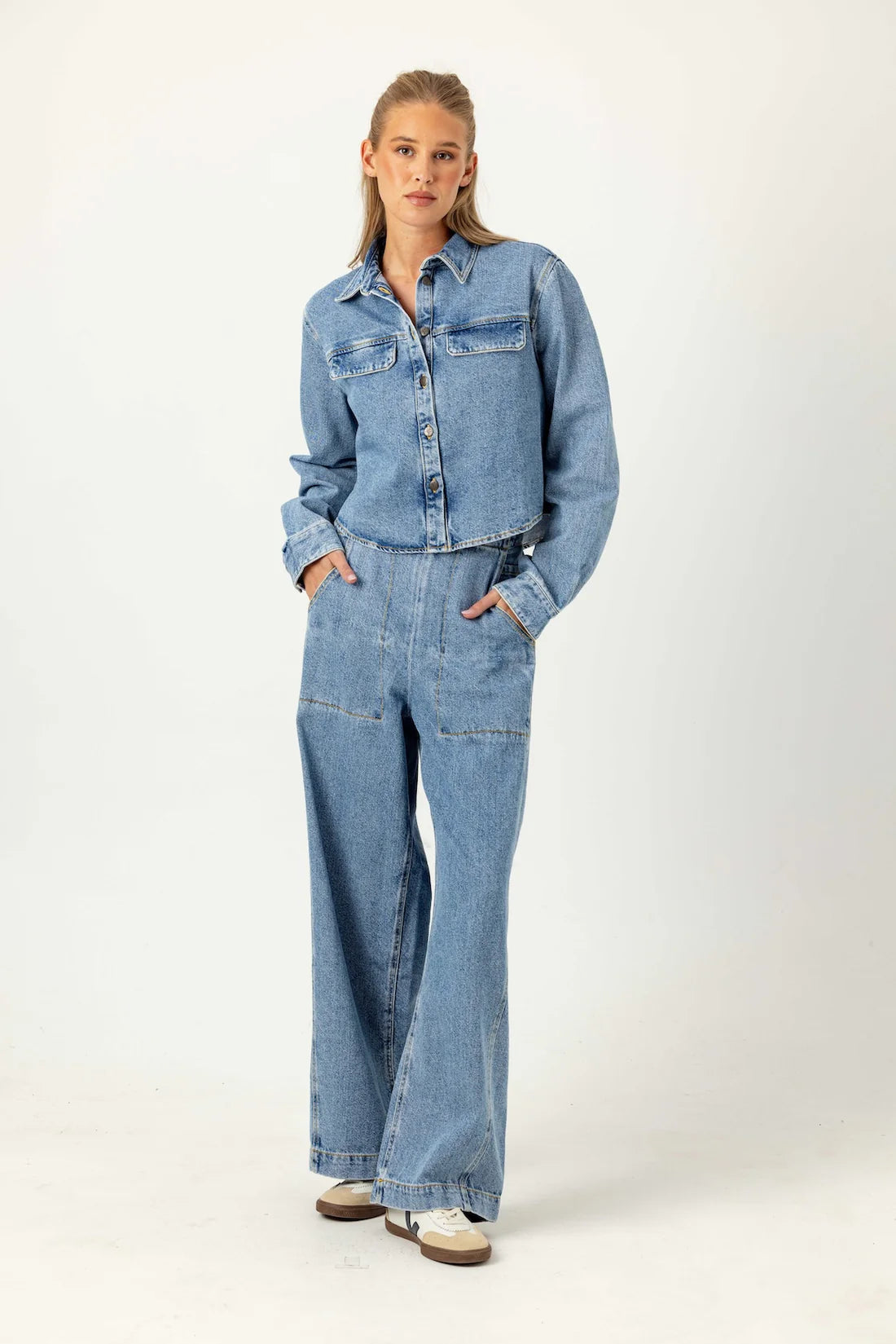 Josie Shirt in Light Wash Denim