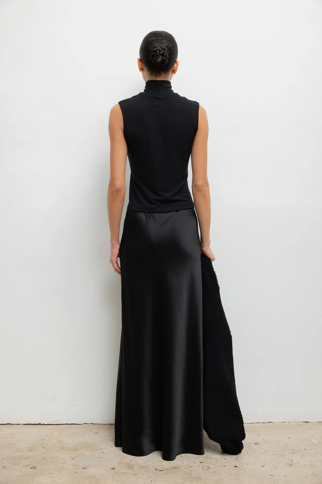 Barb Bias Skirt in Black