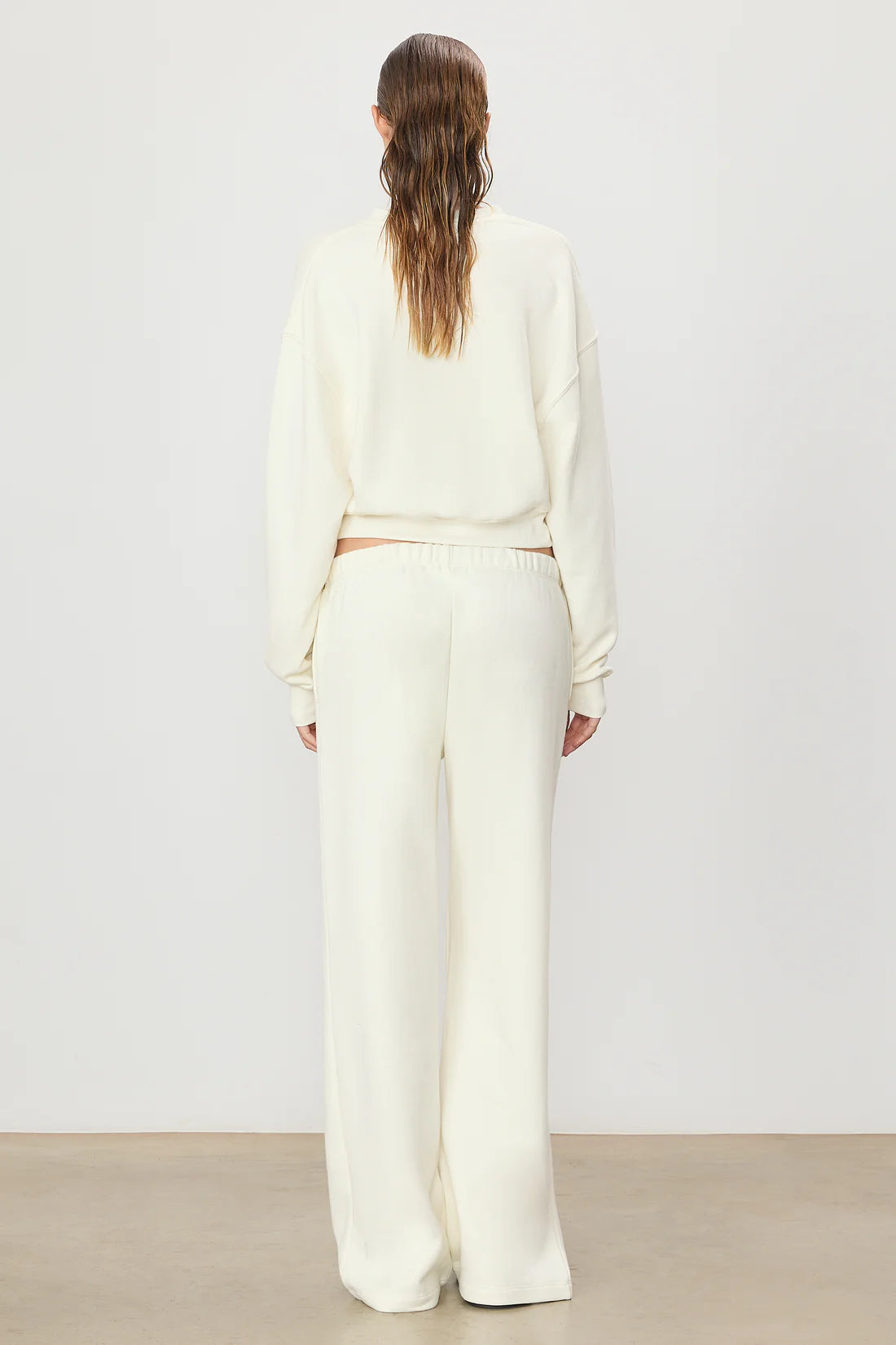 Oversized Wide Leg Sweatpant in Cream