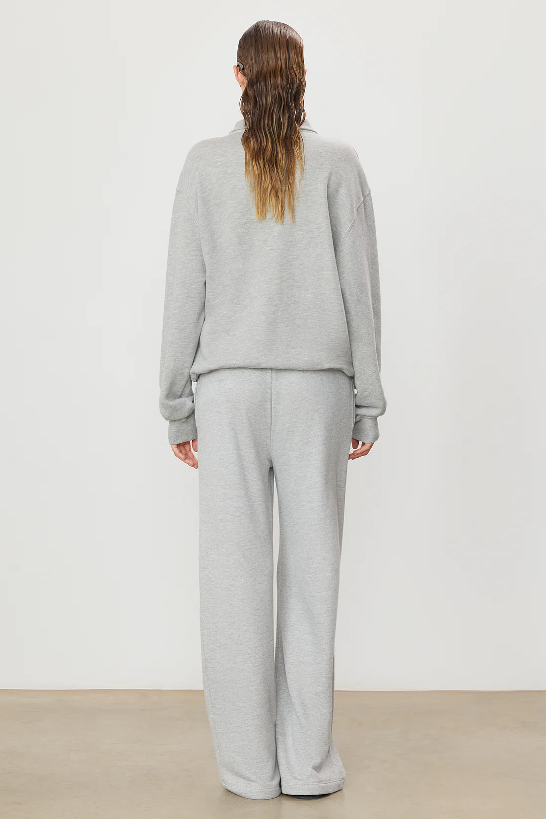 Oversized Wide Leg Sweatpant in Heather Grey