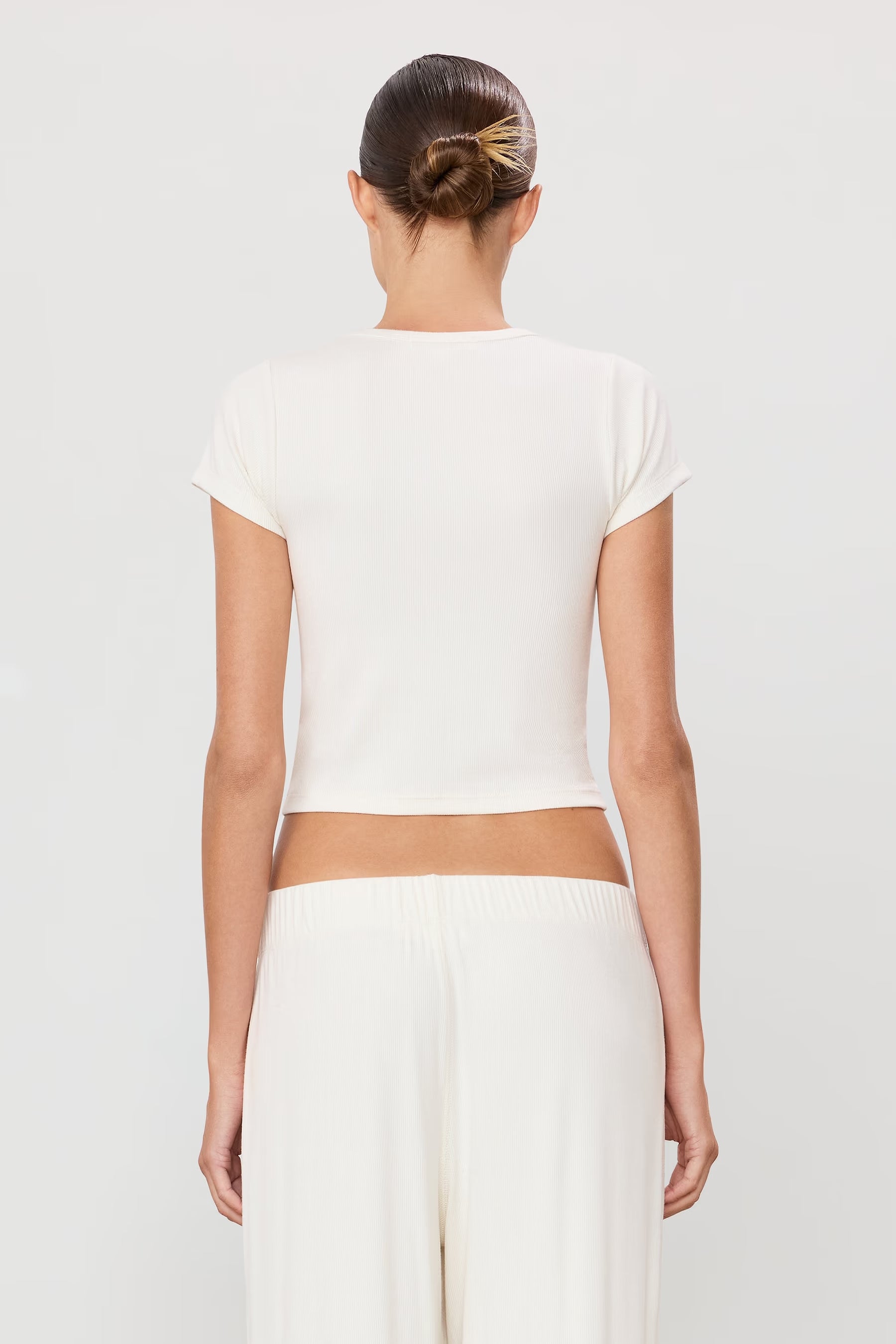 Short Sleeve Baby Tee in Cream