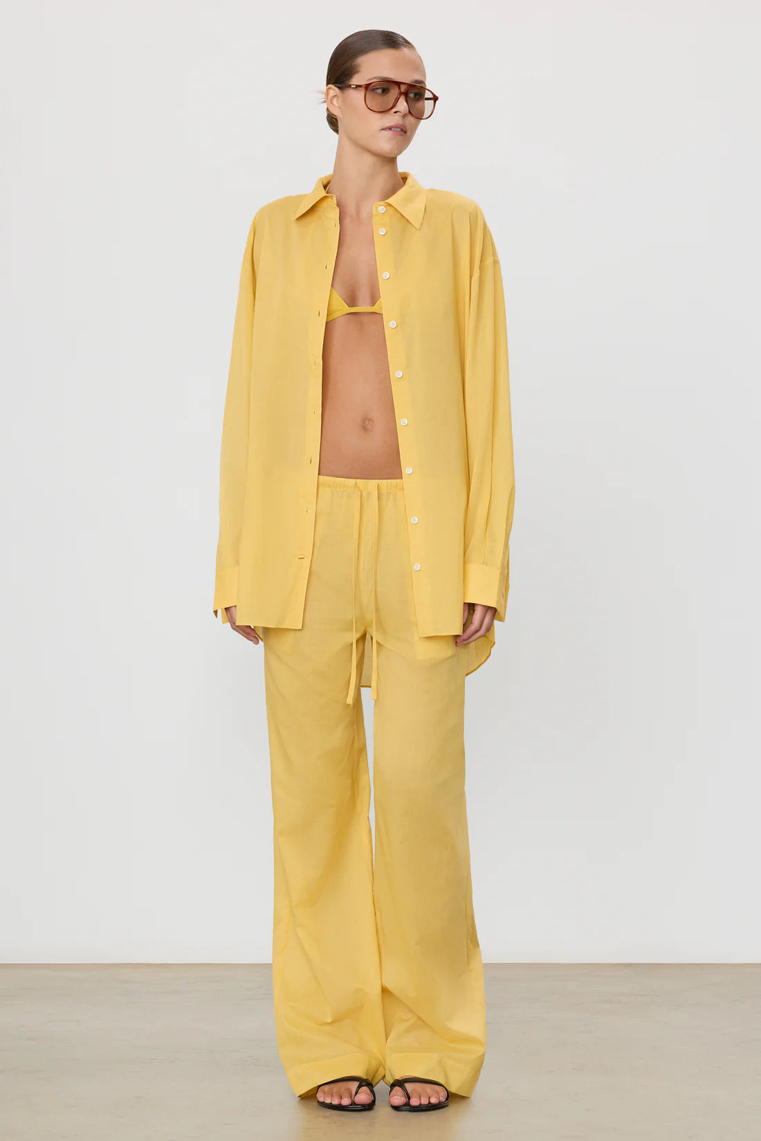 Brody Cotton Voile Pant in Saffron