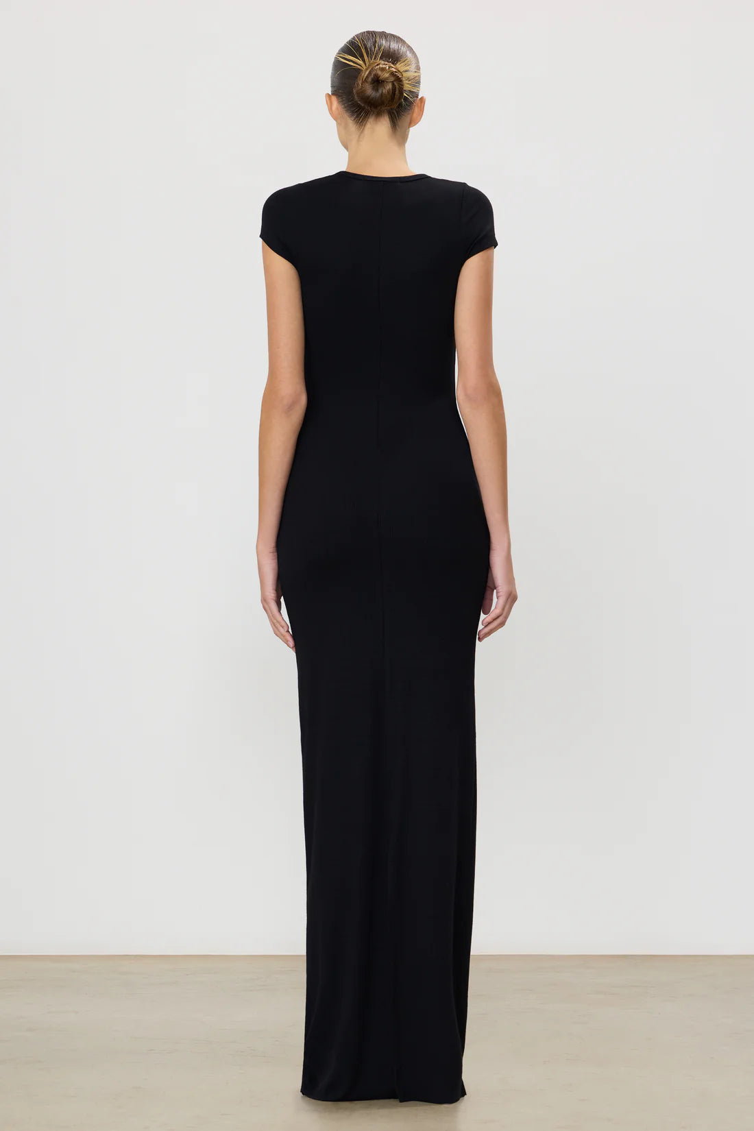 Cap Sleeve Maxi Dress in Black