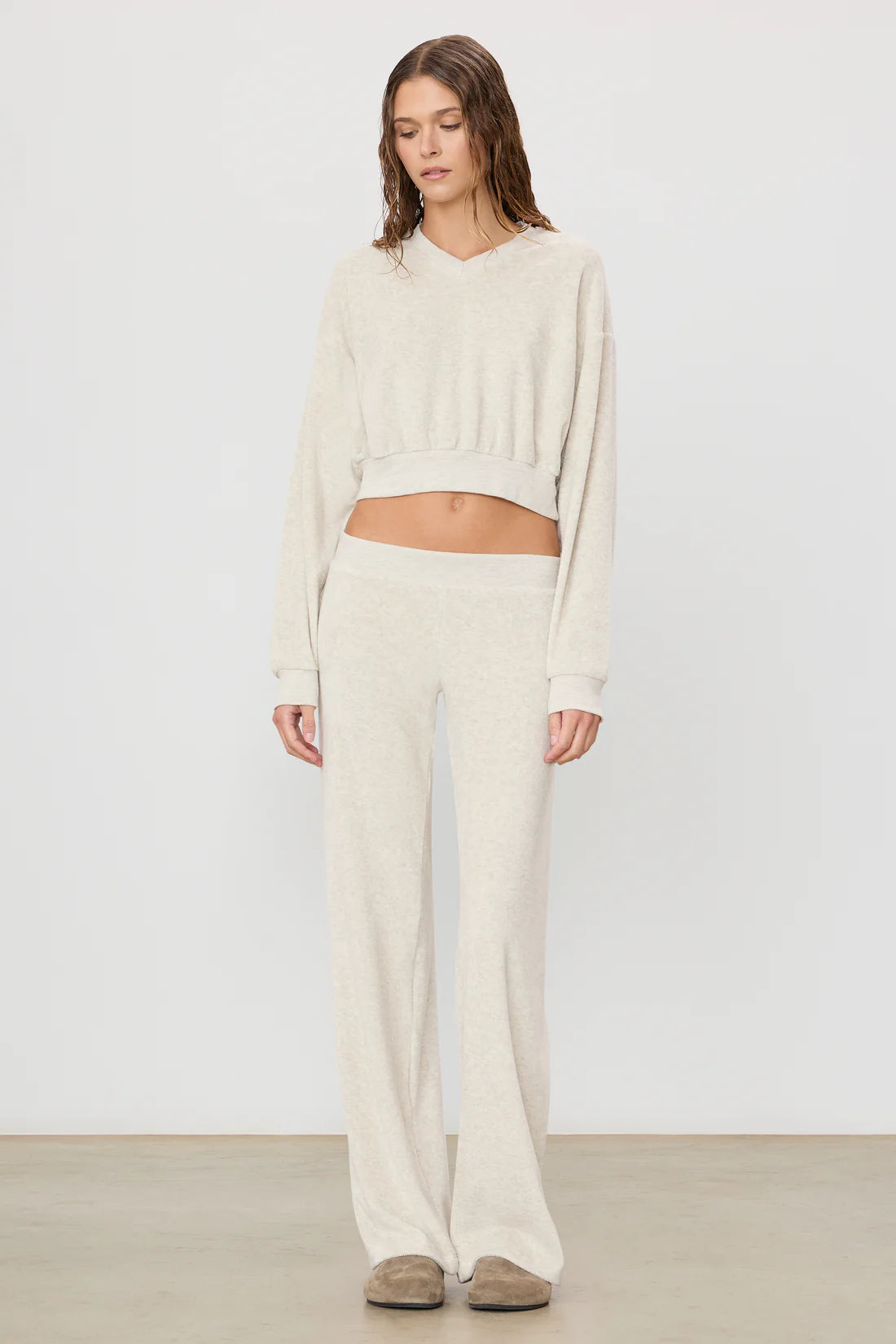 Low Rise Lounge Pant in Light Heather Grey