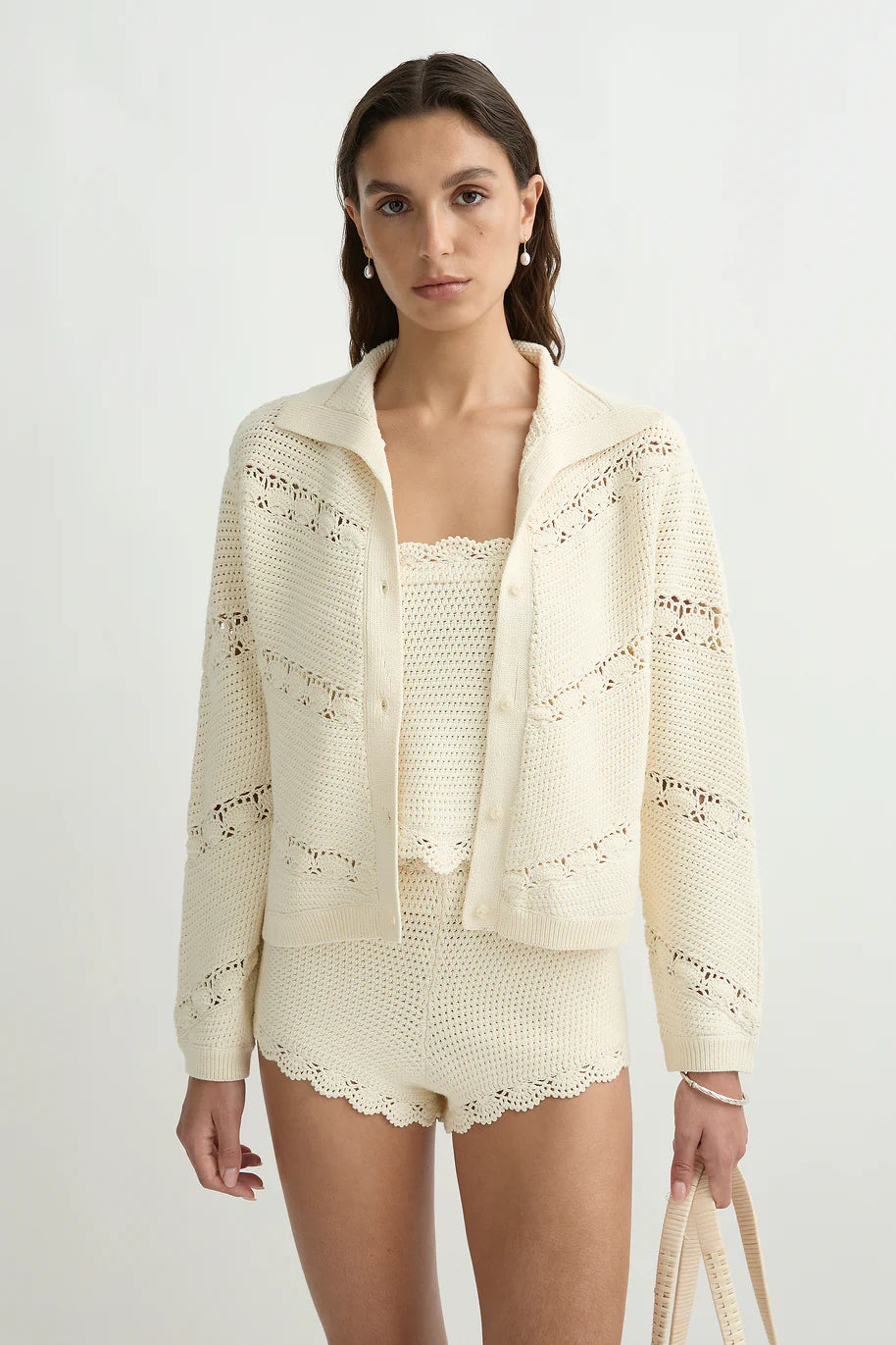 Dylan Cardigan in Pearl
