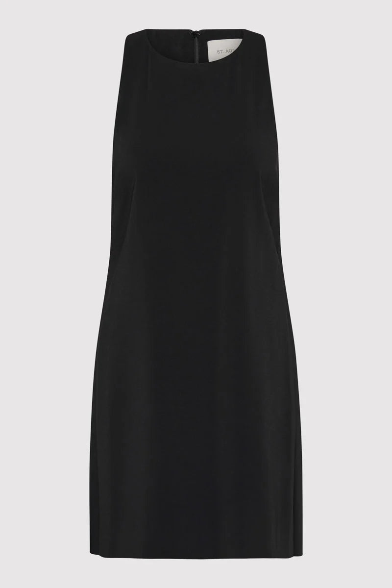 Cut Away Shift Dress in Black