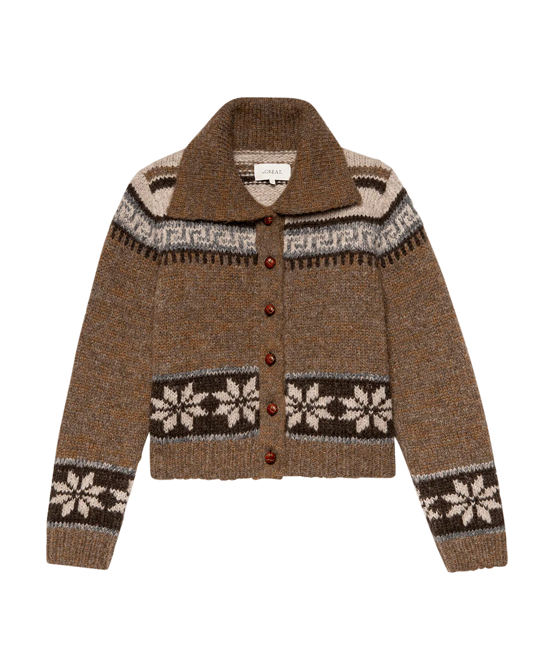 The Nordic Scholar Cardigan in Hickory Fair Isle