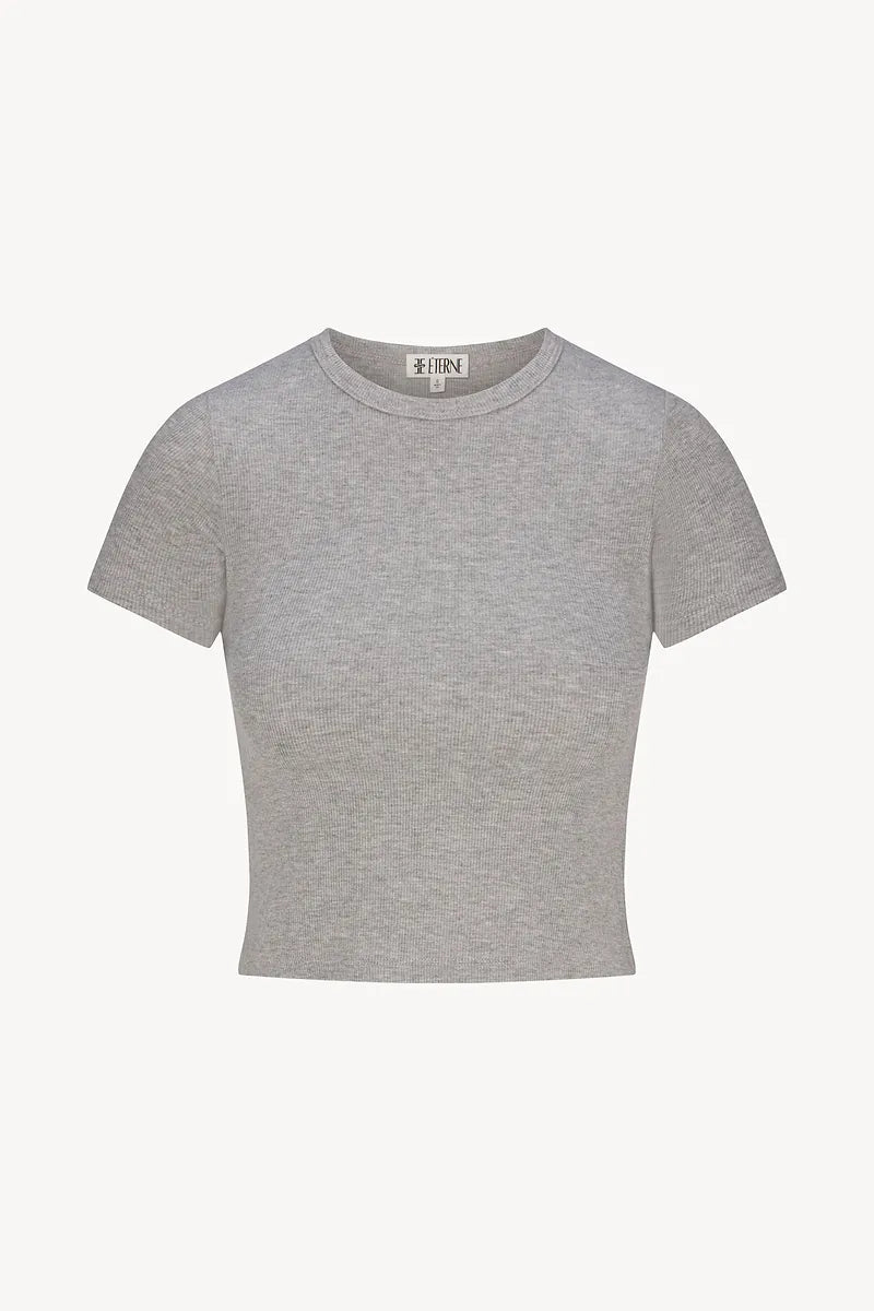 Short Sleeve Baby Tee in Heather Grey