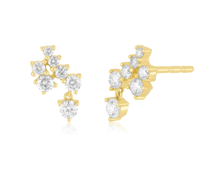 Tiny dangle earrings with Herkimer diamonds - JoyElly