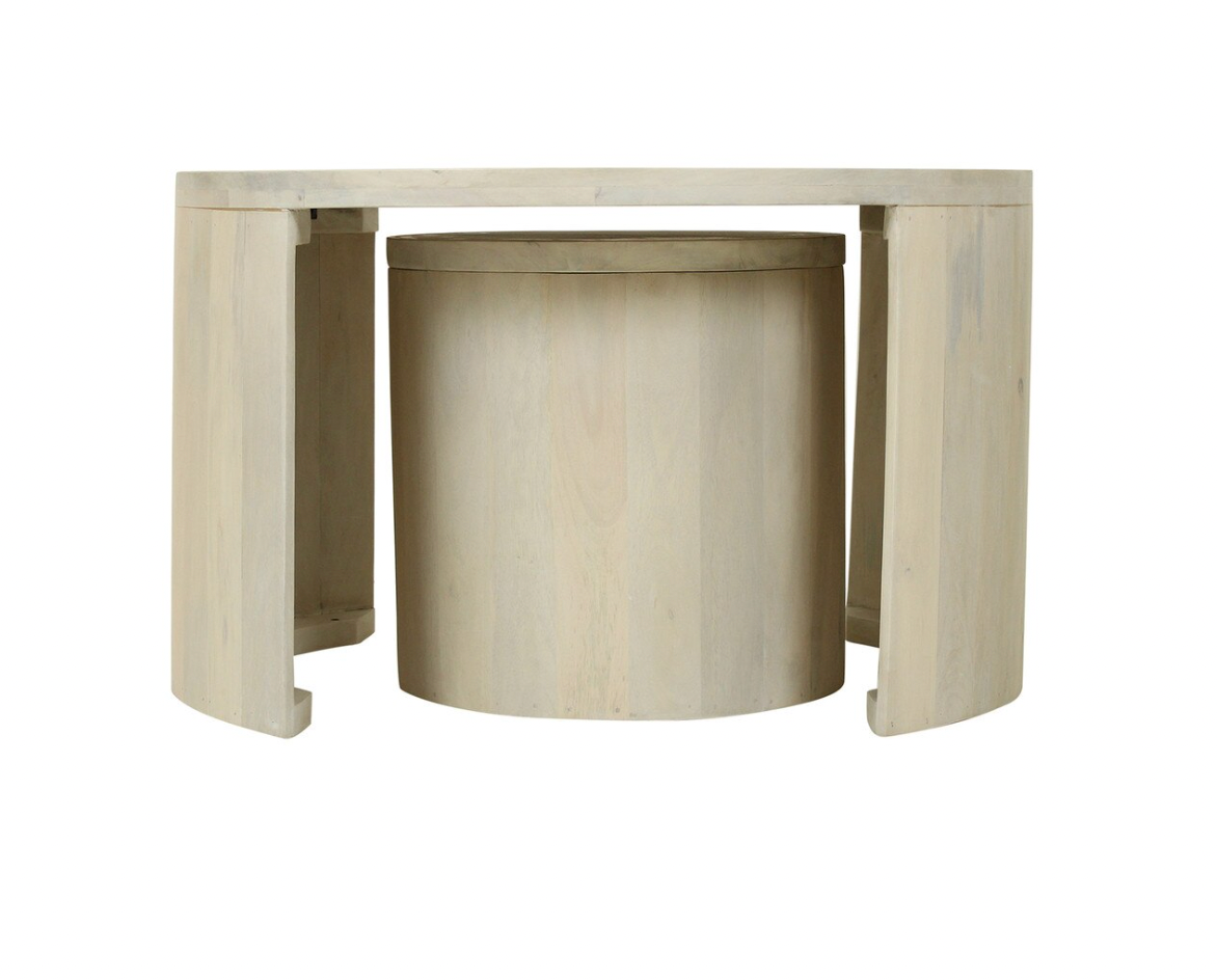 JE White Storage Coffee Table
