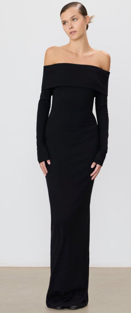Long Sleeve Off-Shoulder Maxi Dress