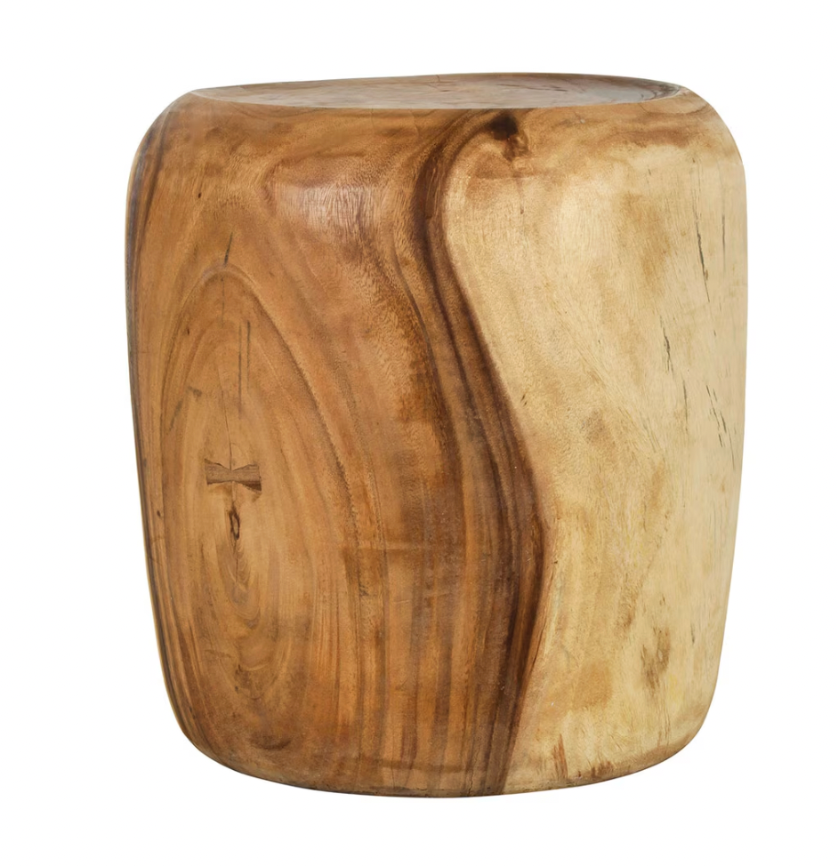 JE Wood Drum Ottoman