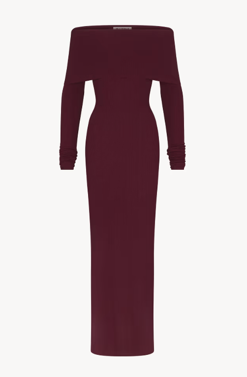 Long Sleeve Off-Shoulder Maxi Dress