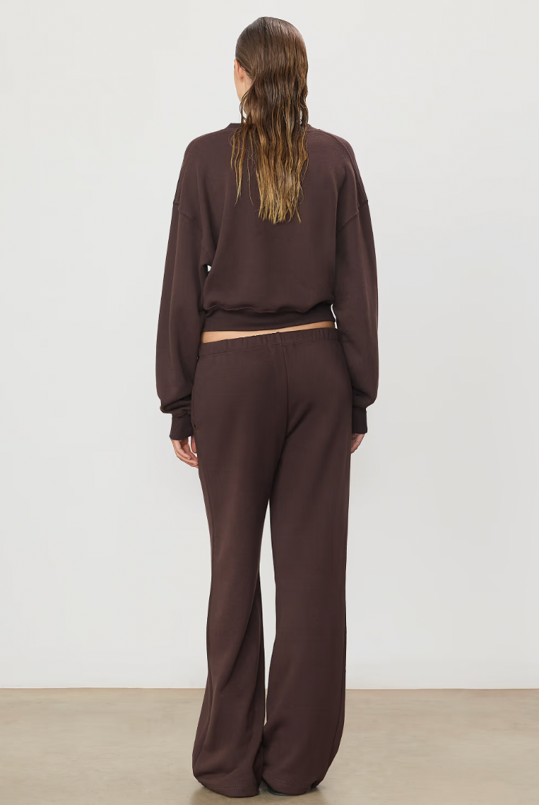 Oversized Wide Leg Sweatpant in Espresso