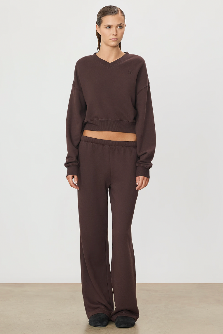 Oversized Wide Leg Sweatpant in Espresso