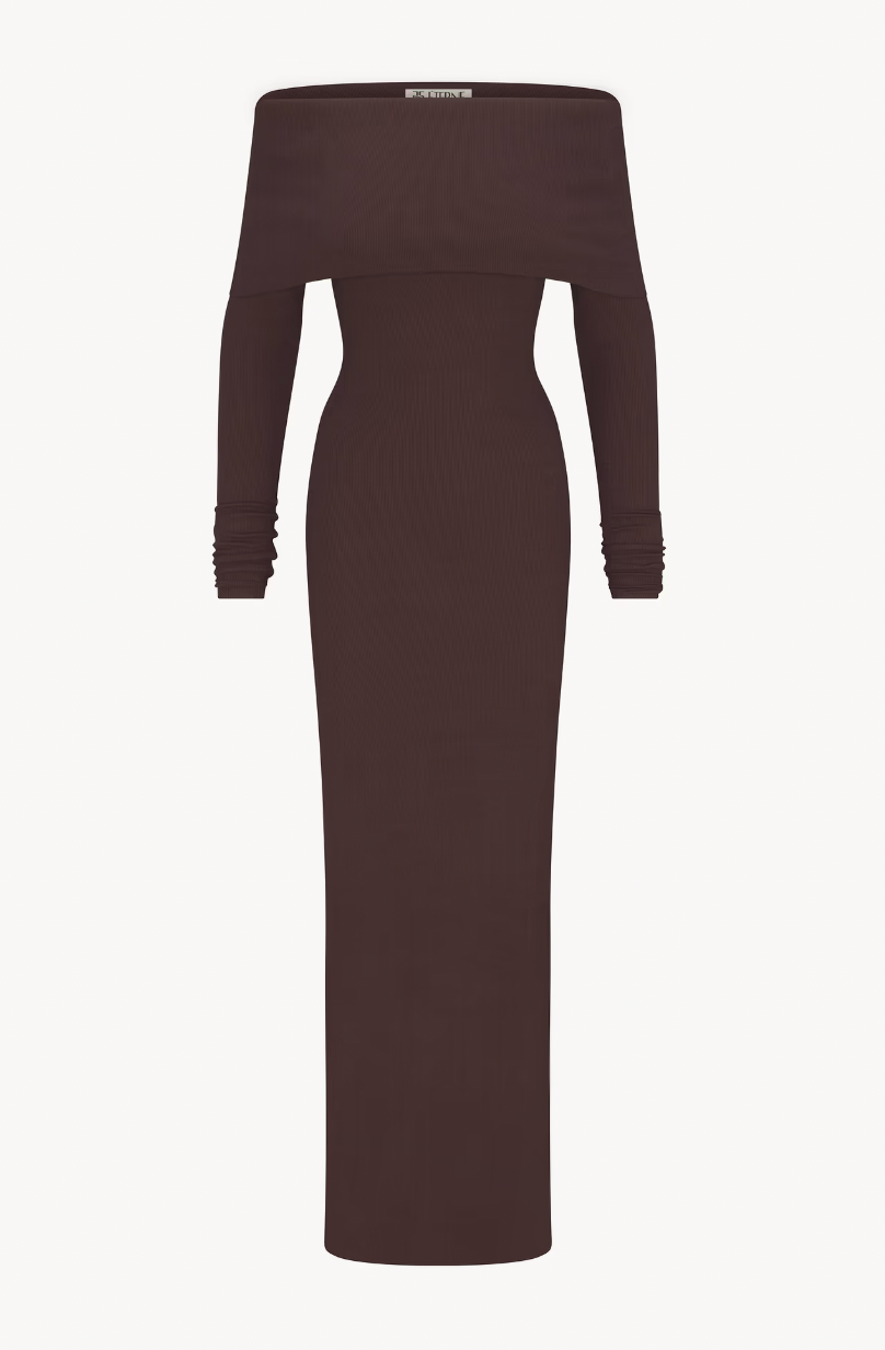 Long Sleeve Off-Shoulder Maxi Dress