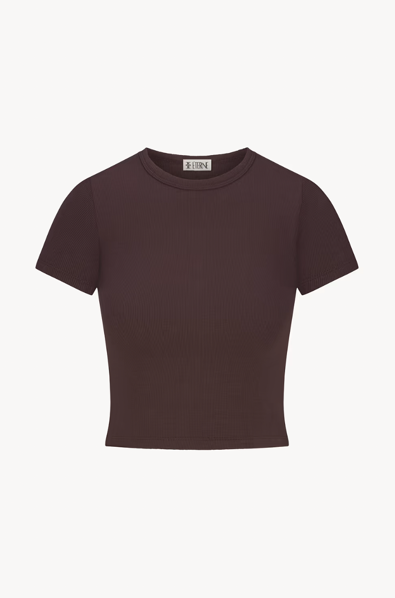 Short Sleeve Baby Tee in Espresso