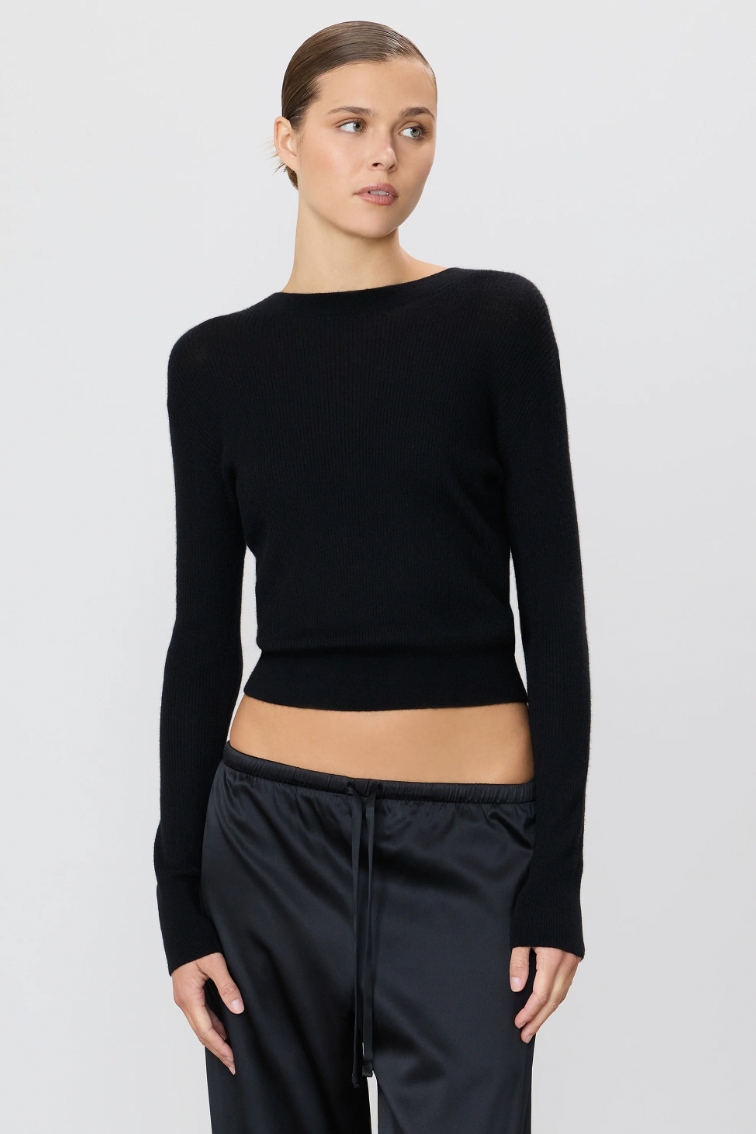 Rib Stitch Clark Sweater in Black