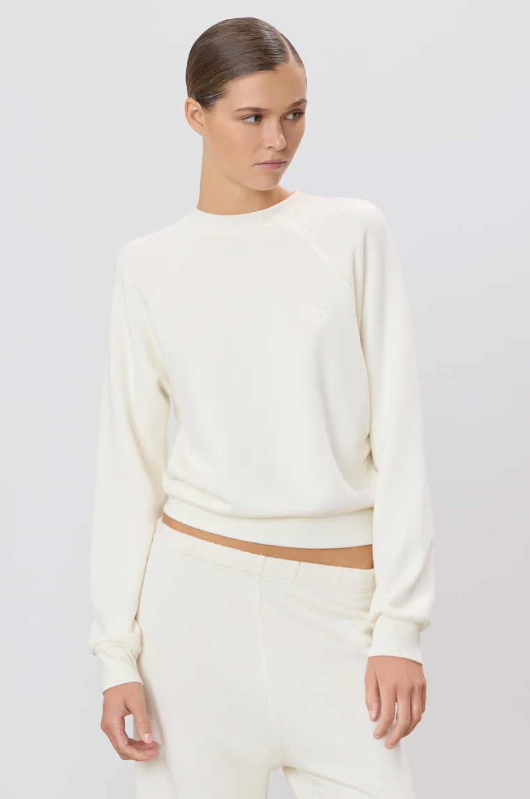 Shrunken Raglan Sweatshirt in Cream