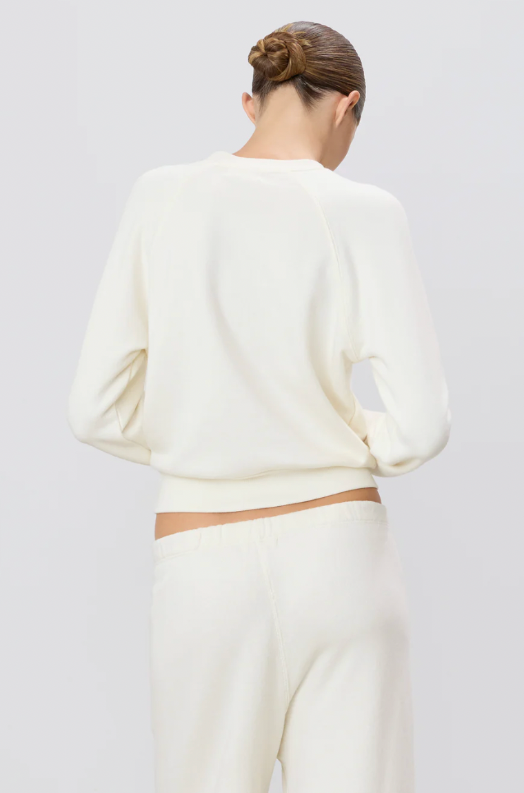 Shrunken Raglan Sweatshirt in Cream
