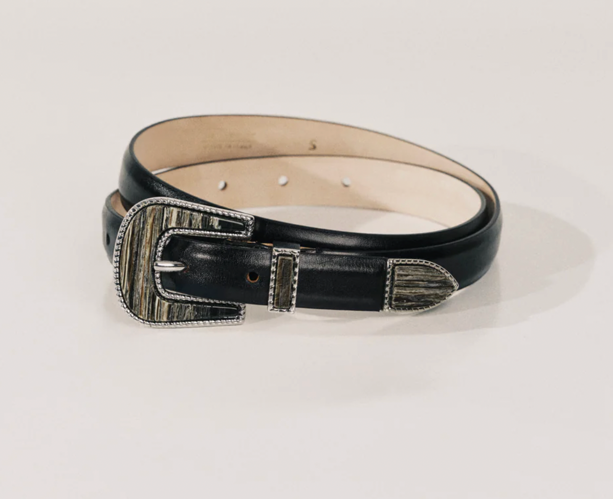 Travertine Black Onyx Inlay in Black