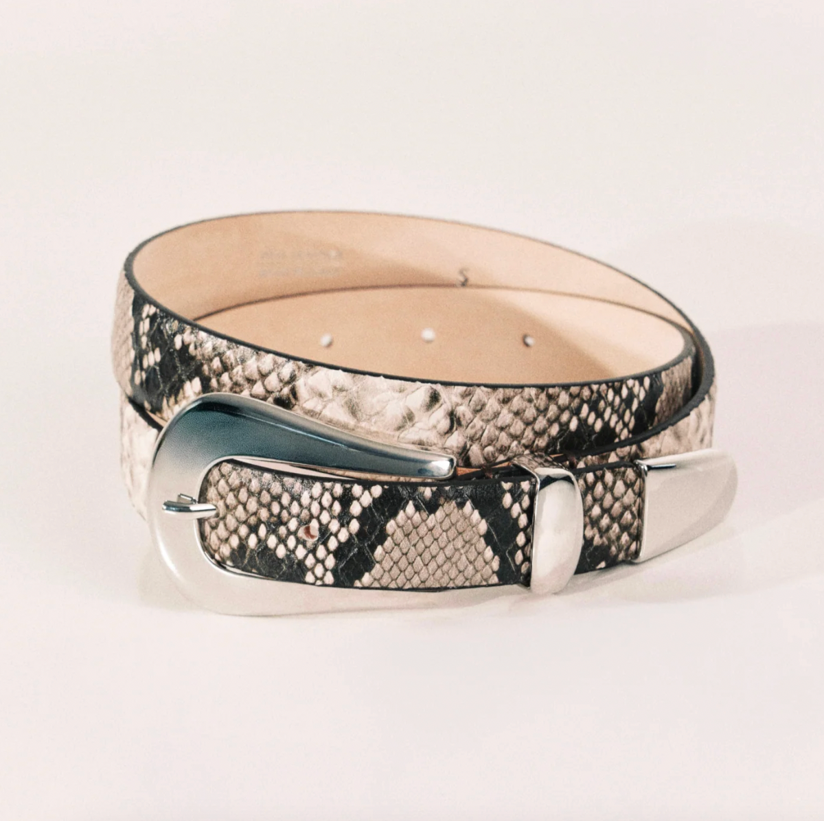 Colette Snake Silver in Ivory & Brown