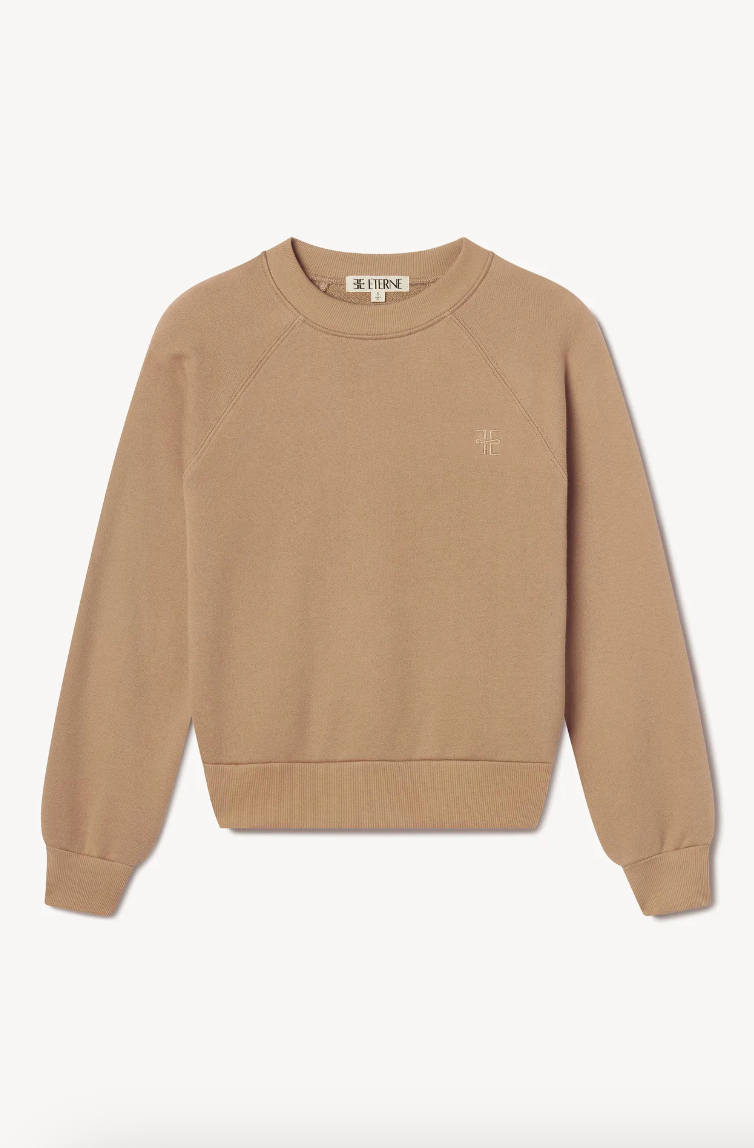 Shrunken Raglan Sweatshirt in Taupe
