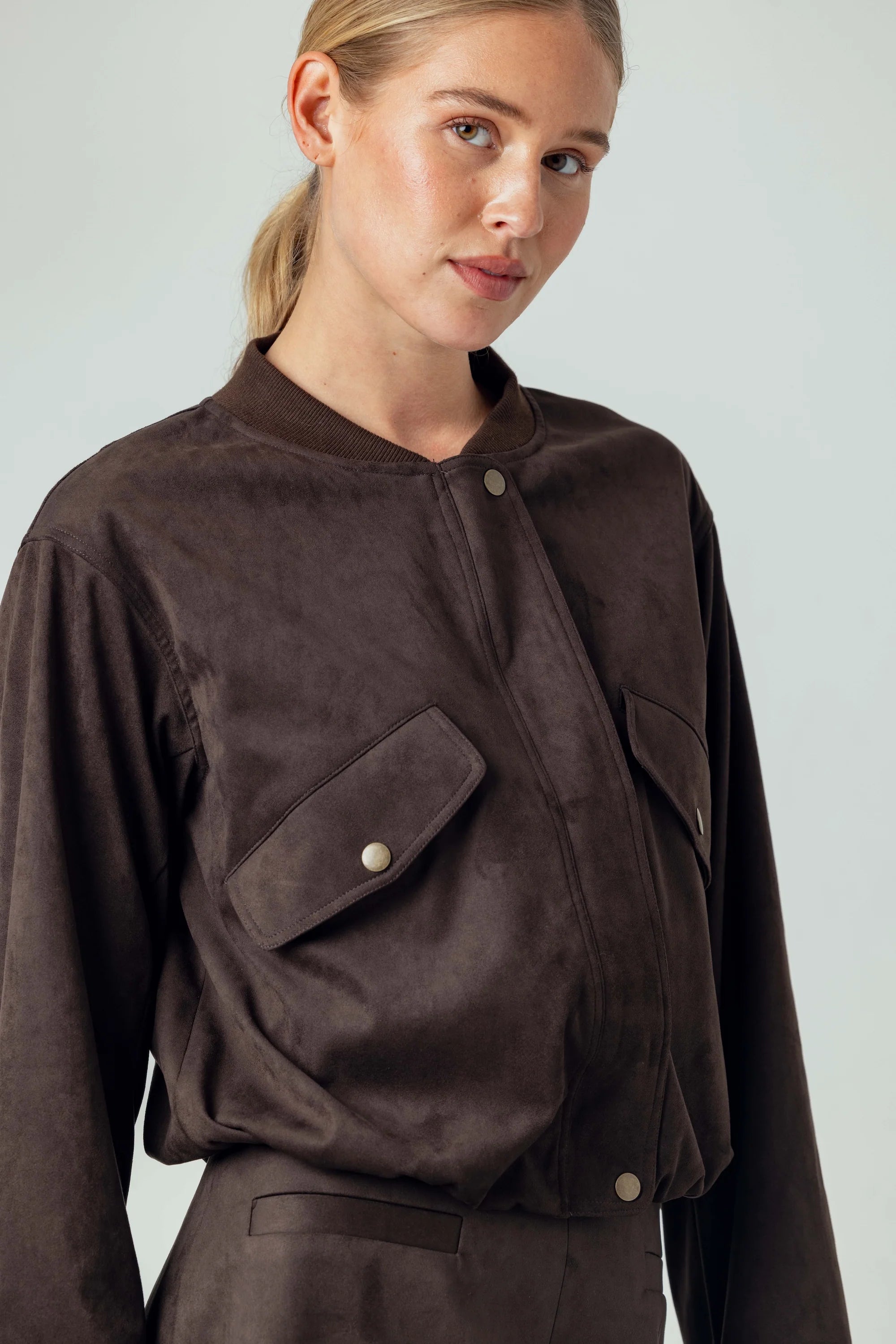 Suede Lyra Jacket in Espresso