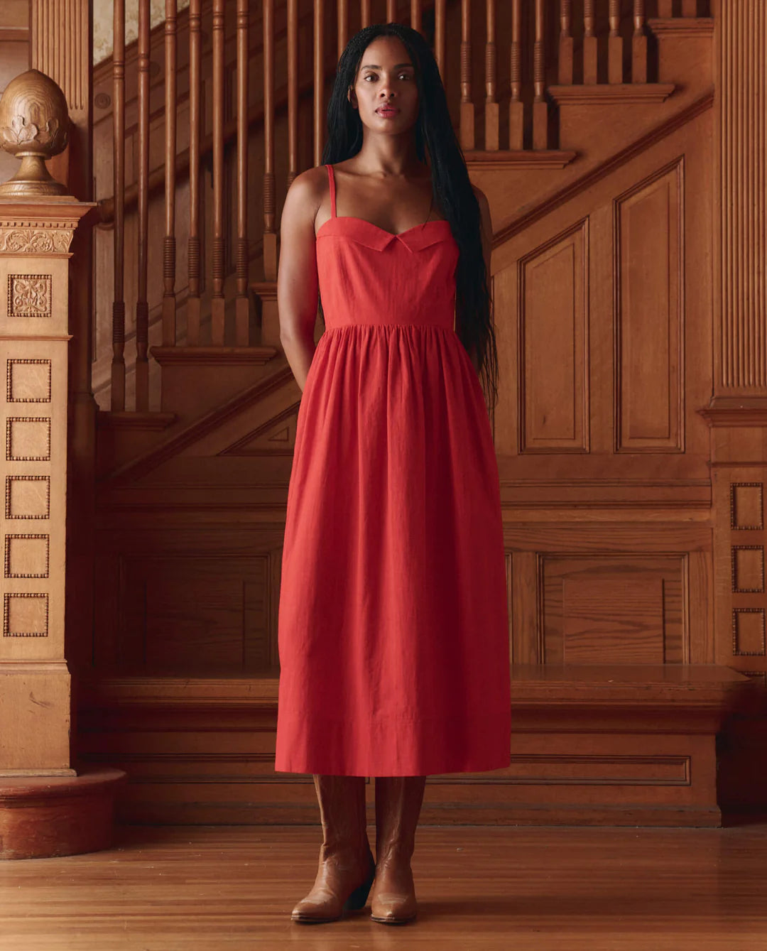 The Verse Dress in Hot Red