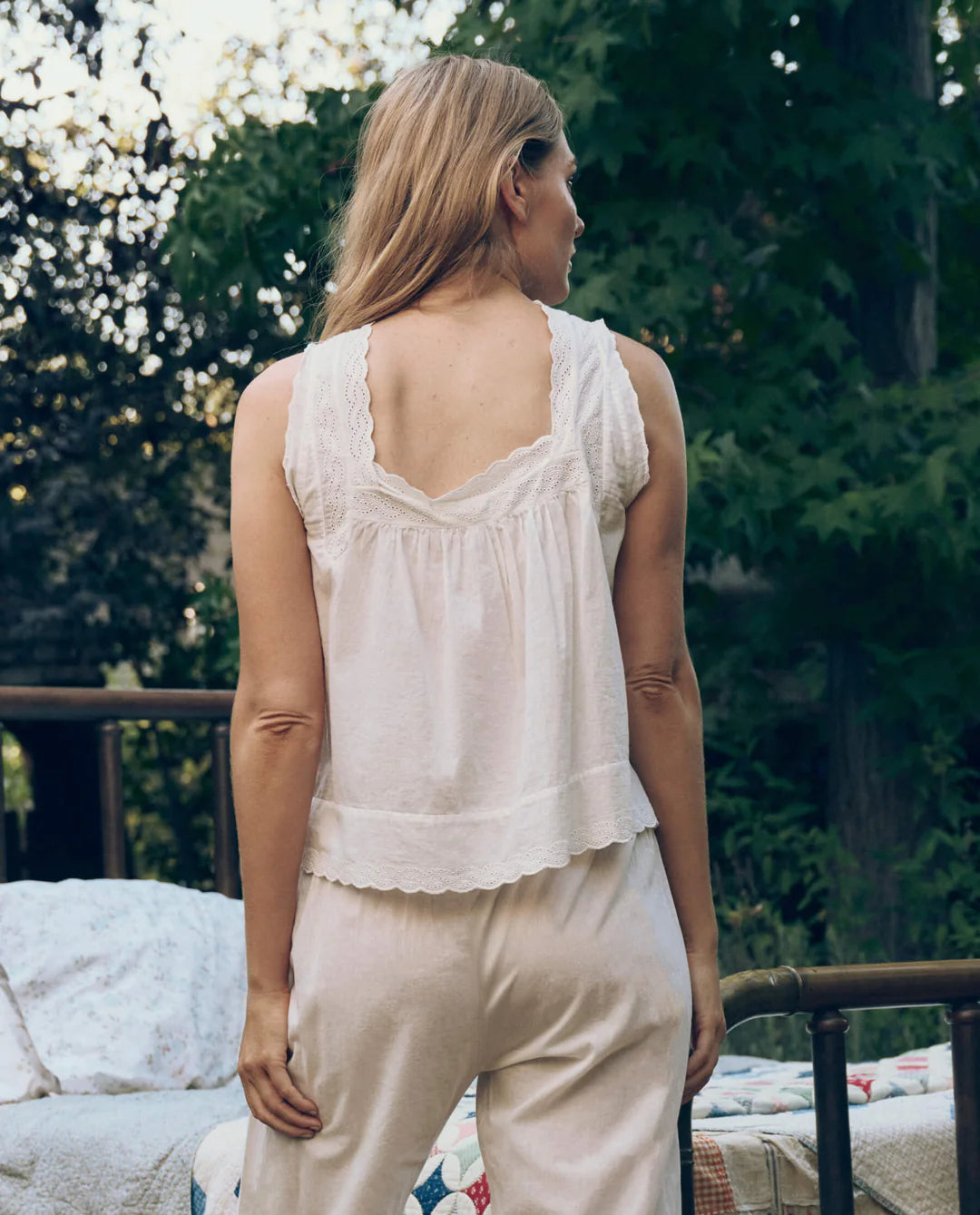 The Eyelet Tank in White