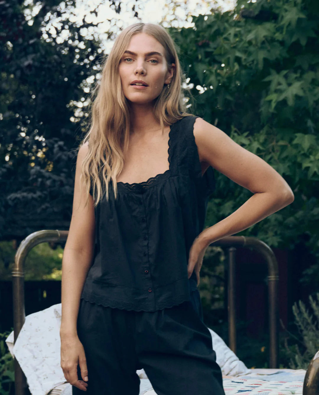 The Eyelet Tank in Black